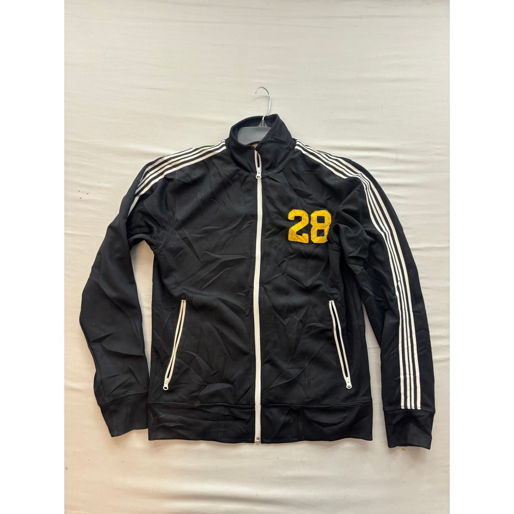 Old Navy Huntington Mavericks Track Jacket Black White Stripe Patch Mens Small